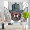 ethnique oeil dans la main tenture murale décoration boho style indien tissu tapisserie polyester serviette de plage tapis