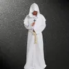 Erkekler için Ortaçağ Kostümü Kadınlar Rahip Cosplay Manale Hood Pelerin Keşiş Kabuklu Çubuklar Çapraz Kolye Seti ile Kıyafetler