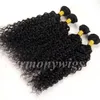 Virgin Mongolian Hair Bundles Human Hair Weaves Jerry Curly Wefts 8-34INch Obehandlad Brasiliansk Indisk Peruvian Vävning Har Extensions Mink