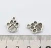 250Pcs Antique Silver Paw Print Charms Pendants For Jewelry Making Bracelet Necklace DIY Accessories 12*15mm