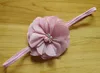 40pcs 3quot Chiffon hair bow flower hair accessories kids baby pearl lace applique stretchy Ropes Elastic Headband skinny hair b8924664