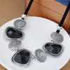 Moda Vintage Girocollo Dichiarazione Collana Donna Bijoux Corda Catena Resina Geometrica Collane Pendenti Grandi Collane Grosse