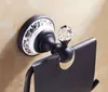 Diamond Deco Porte-papier toilette en bronze huilé avec couvercle étanche et base en céramique 9089763