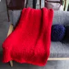 20 colori 2 misure Coperta lavorata a maglia Tessitura fatta a mano Fotografia Puntelli Coperte di lana di lino all'uncinetto Regali di Natale