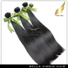 Malaysiska Human Haft Weft Weft Weace Closure 3 Part Grade 8a Naturfärg 8-34 tums silkeslen Straight Gratis frakt Bellahair