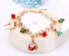 Moda Jóias Christmas Lobster Clasp Corrente de Link Braceletes de Liga Papelão Papai Noel Xmas Árvore Charm Bracelet para venda
