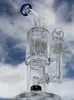Yeni Cam Bongs Tasarım Çift Çapraz Perc Su Borusu 14mm Çeyrek Domusess ağır cam bongs Sigara Besik Yağ Teçhizat