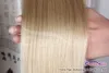 Superb 16 "-22" 100s / pack Silicone Micro Loop Ringar Hårförlängningar 50g # 24 Naturlig blondin riktig brasiliansk rakt Remy Human Hair