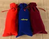 100pcs/lot Fast shipping Flannelette Red Wine Bags Drawstring Wine Bottle Pouch Gift Covers package bag 3 colors