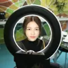 Freeshipping 45W fluorescente 14 "dimbare ring licht foto camera telefoon video studio portret verlichting met carry