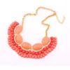 Hot Fashion Mixed Style Summer Chain Beaded Bib Big Statement Halsband för kvinnor