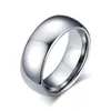 8mm Tungsten Steel Silver Plain Wedding Band Simple Promise Rings Free Gravure