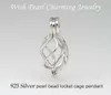 925 Silver ed Cage Locket Sterling Silver Pearl Crystal Gem Bead Cage Pendant Mounting for DIY Fashion Jewellery Charms6147881