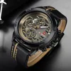 NAVIFORCE Mens Orologi Top Brand di Lusso Impermeabile 24 ore Data Orologio Al Quarzo Uomo In Pelle Sport Orologio Da Polso Da Uomo Impermeabile Orologio243h