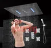 Luxury Bathroom Concealed Shower Set Thermostatic Mixer Faucet Taps LED Ceiling Shower Head Rain Waterfall Massage Jets System Units AF5424
