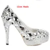 Chaussures de soirée de luxe argent plate-forme chaussures en cristal robe de soirée talons hauts Handmad diamant strass chaussures de soirée de mariée Prom222Q