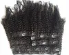 Mongoolse Virgin Haar Afro-Amerikaanse Afro Kinky Krullend Haarklem in Human Hair Extensions Natural Black Clips Ins G-Easy