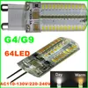 100PCS G9 G4 white/warm 3W 3014 2835 SMD 64LEDs AC110V-130V AC220v-240V LED Lamp Bulb chandelier lamp 360 Beam Angle DHL ship