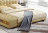 GENUINE LEATHER BED ELEGANT STYLE YELLOW DOUBLE PERSON MODERN FASION GOOD QUALITY SIZE 180200cm A29D9201899
