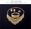 Ensembles de bijoux africains, collier en cristal plaqué or 18 carats, Bracelet, bague, boucles d'oreilles, ensemble de bijoux de mariage pour mariée et demoiselles d'honneur