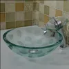 Bathroom tempered glass sink handcraft counter top round basin wash basins cloakroom shampoo vessel bowl HX019