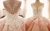 Maktumang Design glamourosas vestidos de casamento pérolas de luxo frisado bola vestido vestido de casamento vestidos 3d floral apliques leste princesa vestido nupcial princesa