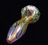 WSC-1018 glass smoking pipes hand blown heady smoke for dry herb COLORED TOBACCO spoon pipe 105MM