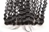 Brezilyalı Derin Dalga Frontal Dantel Kapatma 13x4 Ağartılmış Knot Kulaktan Kulağa İşlenmemiş İnsan Saç Kapatma G-EASY