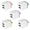 USB Charger Dual 2 Ports US Plug 5V 2.1A 1A Travel Wall Adapter Mobile Phone Chargers For Samsung Huawei LG