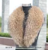 Kvinnors eller mäns päls halsdukar med 100% Real Raccoon päls krage för nedrock Naturfärg varierar storlek från längd 75-100cm Gratis frakt