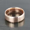 Gratis Gravure 8mm Heren Dames Titanium Roestvrijstalen Ringband met platte geborstelde Top Gepolijst afgeschuinde Rand US Maat 5-14