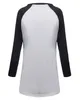 シンプルなトップス2015秋の女性の綿のカジュアルルースティートップスレディースレジャー長袖OネックパッチワークTシャツプラスサイズS-XL FG1511