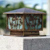 Chinese courtyard Pine Tree Carved Alloy outdoor post lights IP44 waterproof Lawn garden wall lamps villa gates Landscape Lamp