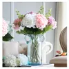 Hoge Top Hydrangea Kunstmatige Zijde Bloem Bruiloft Centerpieces Boeket 55cm Dia 20cm Ornament Garland Woondecoratie 7 Kleur SF019