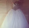 Dresses Sparkling Wedding Dresses Ball Gown Puffy White With Crystals Rhinestones Tulle Arabic Bridal Gowns Real Image Fluffy Dress For Br