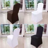 Düğünler Ziyafet Katlama Otel Süsleme Dekor Sıcak Satış Toptan 100 adet Evrensel Beyaz Polyester Spandex Düğün Sandalye Örtüleri