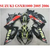 Karosserie-Verkleidungsset für Suzuki 2005 2006 GSXR1000 K5 K6 rot schwarz RIZLA+ 05 06 GSXR 1000 neues Verkleidungsset TF66