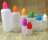 Colorful CHILD Proof Caps Bottle caps 5ml 10ml 15ml 20ml 30ml 50ml 60ml 100ml Plastic Dropper needle Bottles LDPE PE For E Vapor Cig Liquid