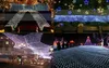 1,5 * 1,5 m 96 Led 8 modalità flash Spina 220 V UE Luce a stringa netta multicolore Natale Capodanno Decorazione Luce per vacanze all'aperto