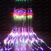 LED-waterval String Gordijn Licht 6 M * 3M 640 LED's Waterstroom Kerst Bruiloft Vakantie Decoratie Fairy String Lights LLFA3312F