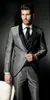 NOUVEAU HAL SIGHT Silver Grey Tailcoat Haut Groom Tuxedos Groomsman Robe de mariée pour hommes Clothing (veste + pantalon + cravate + gilet) 417