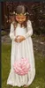 Long Sleeve Flower Girl Dresses Ruffled Lace Handmade Vintage Formal Gowns Princess Special Pregnant Dress