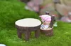 Vintage Table Chair Arts and Crafts Fairy Garden Decoration Terrarium Mini Figurines Miniatures Resin Craft Home Decor