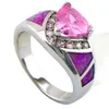 Feuer Opal Ringe rosa Farbe Mode Mexiko Schmuck012347398677