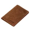 Högkvalitativ multifunktionell kreditkortshållare Mens Purse Travel Wallet Vintage Cowhide Fine Leather Passport Holder