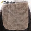 Bella Hair 4x4 Jedwabny Zamknięcie Brazylijska Indian Malezja Peruwiańska 100% Virgin Human Hair Trwałe 3 warstwy Fałszywe skórę głowy 8-20 Naturalny kolor jedwabiście prosta wyprzedaż