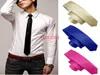 500 pcs/lot livraison gratuite fête de mariage marié hommes couleur unie mince plaine hommes cravate cravate 30 couleurs en option