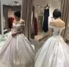 2018 Bling Кружева бальное платье Свадебные платья с плеча Свадебные платья Novia Sexy Back Свадебные платья