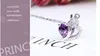 2016 neue 925 Silber Liebe Anhänger Amethyst Kristall Romantische Herz Mehrfarbige Anhänger Halsketten Für Frauen Schmuck Valentinstag Geschenk