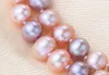 Bracelet de perles naturelles de 9 à 10 mm Bracelet de perles de couleurs mélangées Presque circulaire immaculé Célébrités lumineuses très brillantes